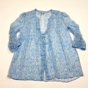 Women’s Joie Long Sleeve Sheer Button Up Blouse/Top Size Small